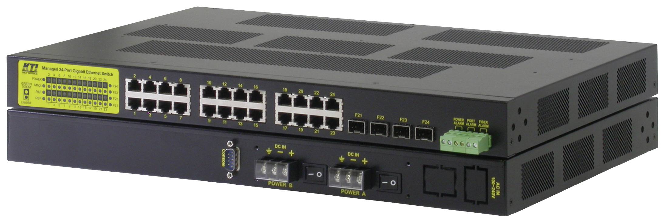 KTI KGS-2461-HP Industrial Ethernet Switch 24 poorten 10 / 100 / 1000 MBit/s