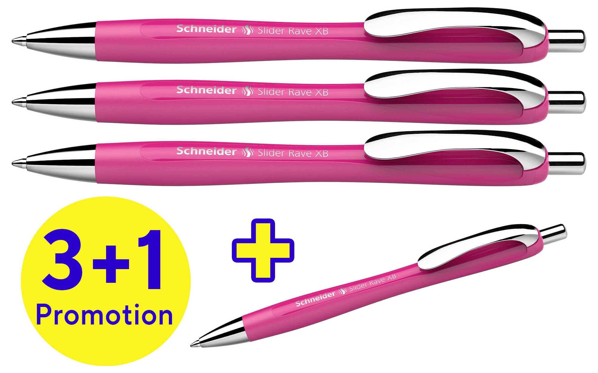 Schneider Schreibgeräte Slider Rave XB 132554 Balpen 0.7 mm Kleur inkt: Blauw 4 stuk(s)