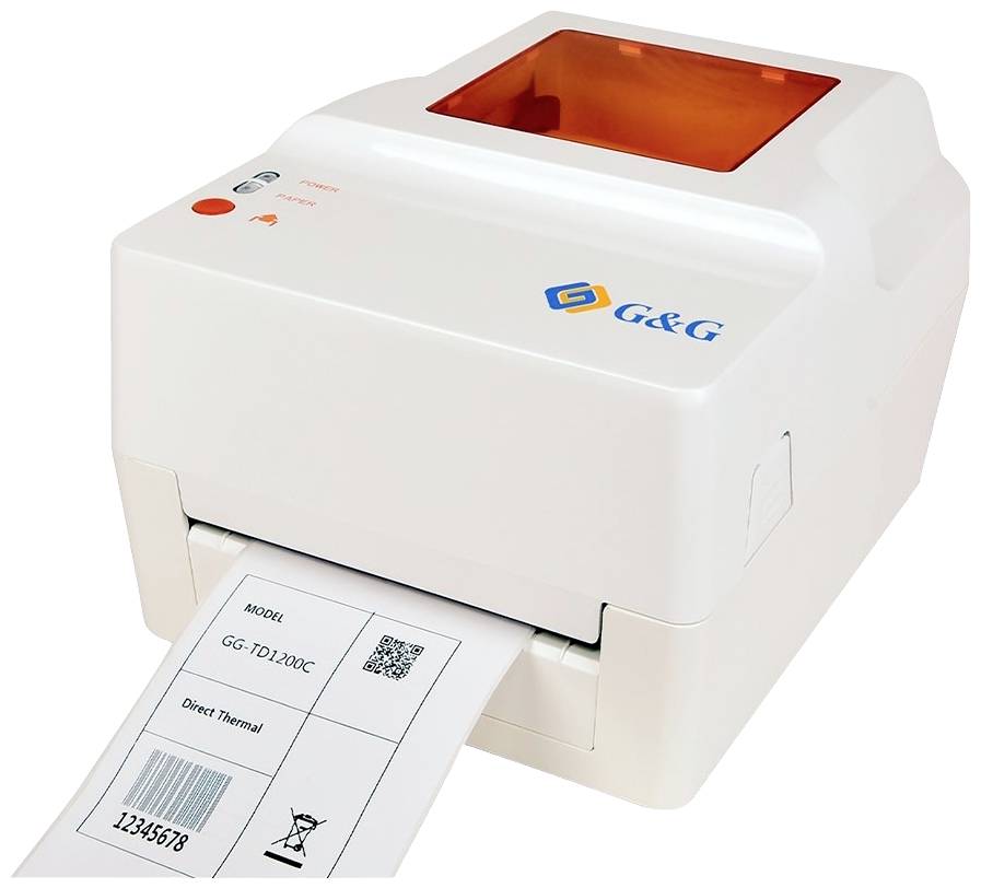 G&G GG-TD1200C-BK-USB Labelprinter Thermisch, Warmtetransmissie 203 x 203 dpi Etikettenbreedte (max.): 110 mm