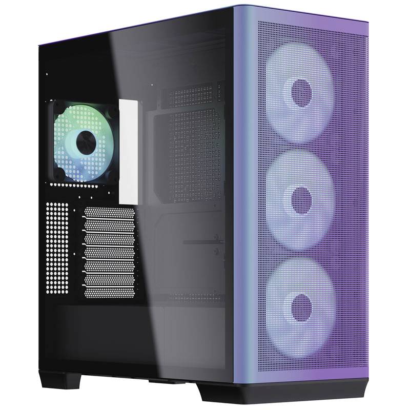 APNX APNX C1 Midi-Tower ATX-Gehäuse, Tempered Glass - ChromaFlair Midi-tower Behuizing, Gaming-behuizing, PC-behuizing Z