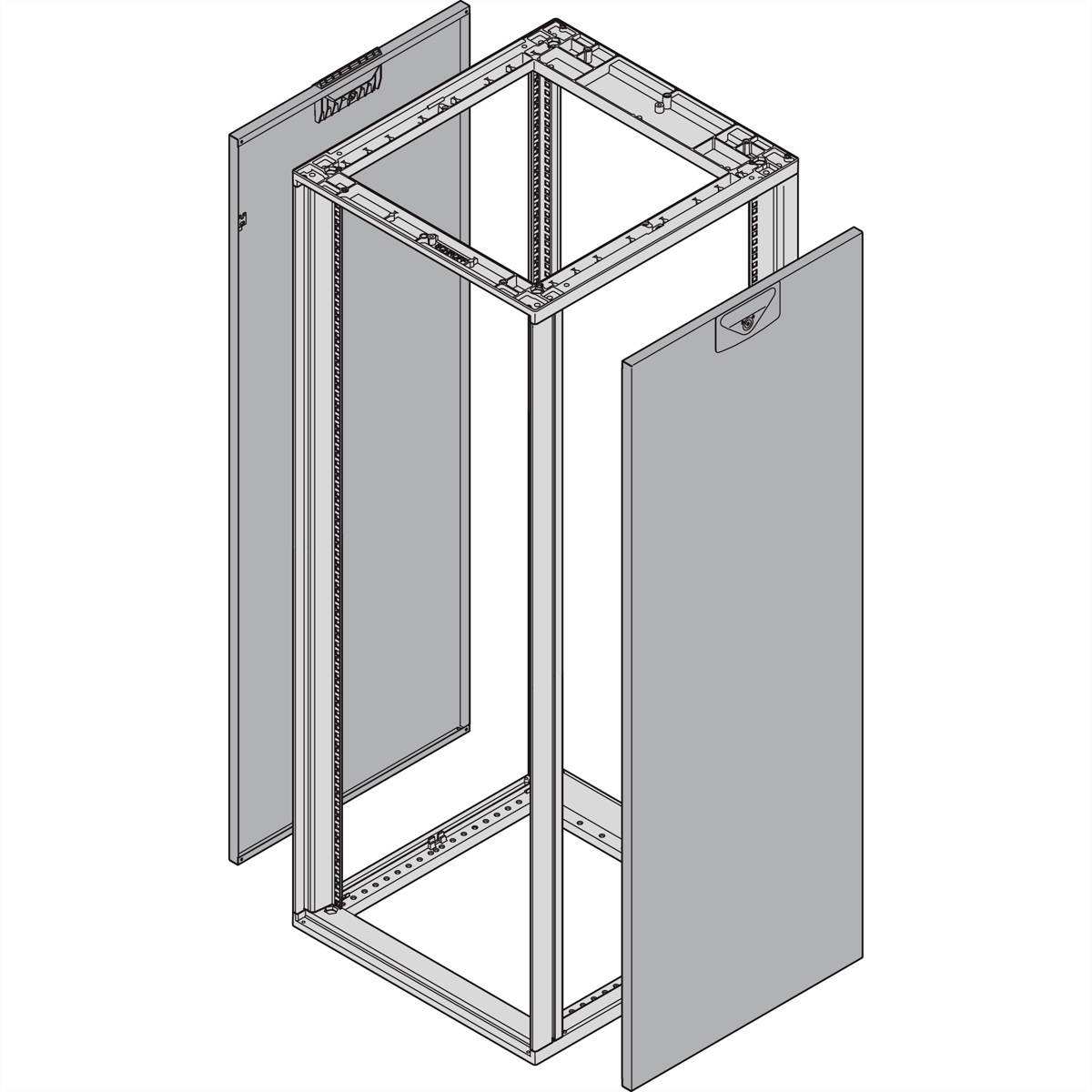 nVent SCHROFF 26230069 19 inch Zijwand voor patchkast 16 HE Lichtgrijs