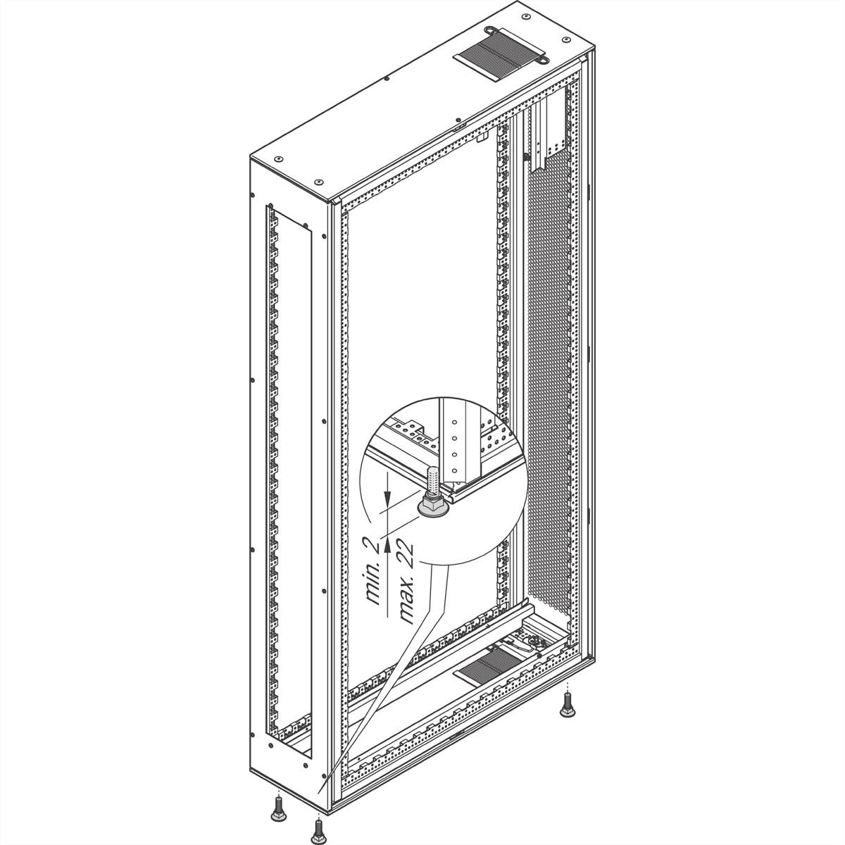 nVent SCHROFF 23130511 19 inch Stelvoet voor patchkast