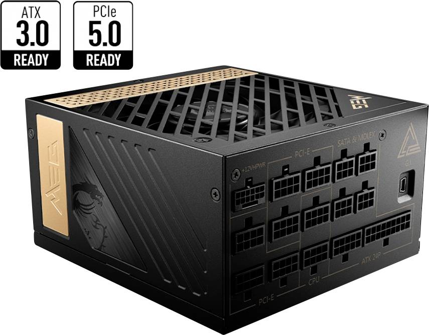 MSI MEG Ai1300P PCIE5 PC-netvoeding 1300 W ATX 80 Plus Platinum