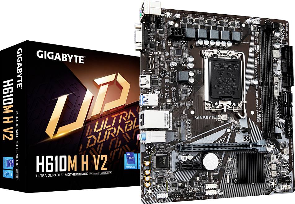 Gigabyte GA-H610M H V2 (1700) Moederbord Socket Intel LGA 1700 Vormfactor Micro-ATX Moederbord chipset Intel® H610
