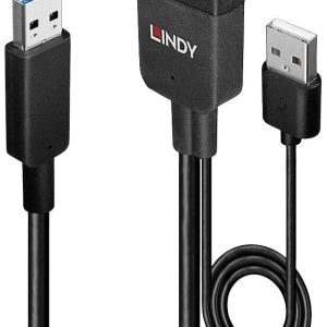 LINDY 43357 USB-kabel USB 3.2 Gen2 USB-A stekker, USB-A bus 35.00 m Zwart
