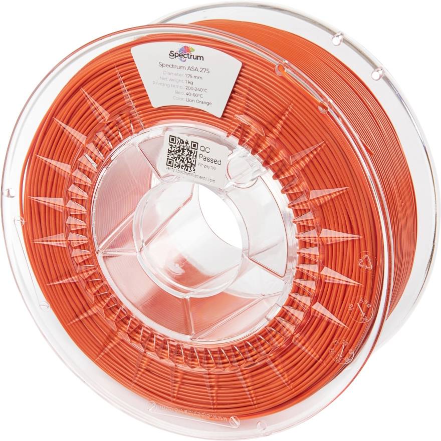 Spectrum Filaments 80304 ASA 275 LION ORANGE Filament ASA Slagvast, Weerbestendig, UV-bestendig 1.75 mm 1000 g Oranje 1