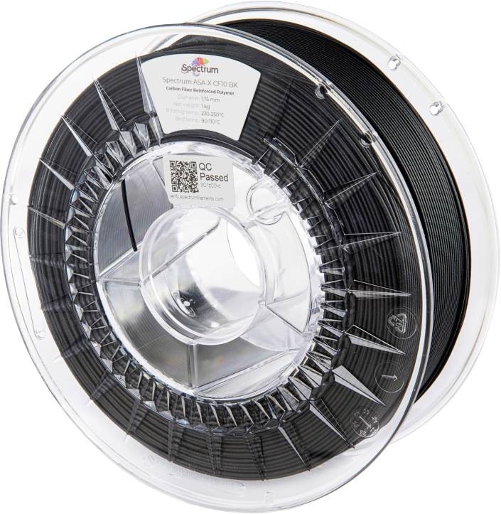 Spectrum Filaments 80716 ASA-X CF10 Filament ASA Slagvast, Weerbestendig, UV-bestendig, Koolstofvezelversterkt 1.75 mm 1