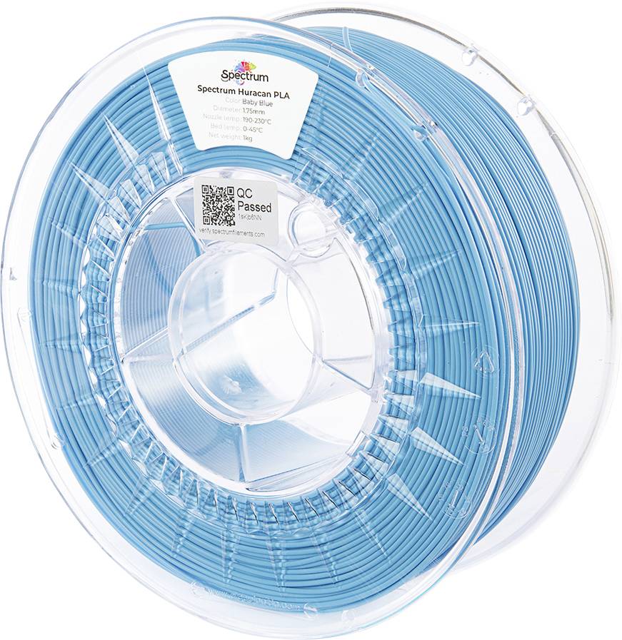 Spectrum Filaments 80920 Huracan PLA BABY BLUE Filament PLA kunststof Highspeed filament 1.75 mm 1000 g Babyblauw 1 stuk