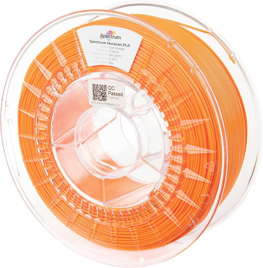 Spectrum Filaments 80925 Huracan PLA LION ORANGE Filament PLA kunststof Highspeed filament 1.75 mm 1000 g Oranje 1 stuk(