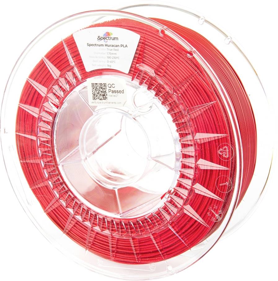 Spectrum Filaments 80931 Huracan PLA TRUE RED Filament PLA kunststof Highspeed filament, Verhoogde extrusionsrate 1.75 m
