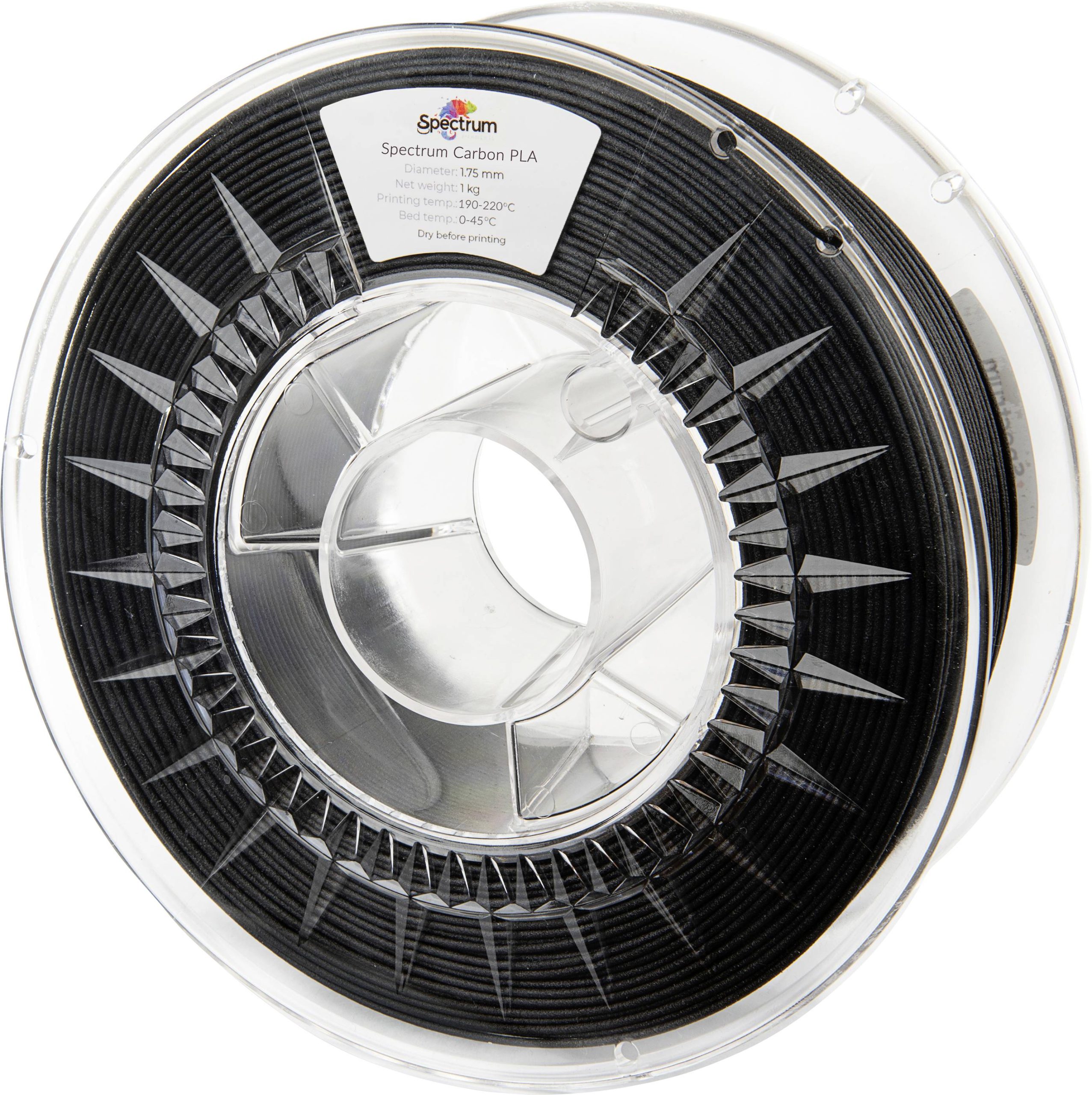 Spectrum Filaments 80466 PLA Carbon Filament PLA-CF Koolstofvezelversterkt, Mat 1.75 mm 1000 g Zwart 1 stuk(s)