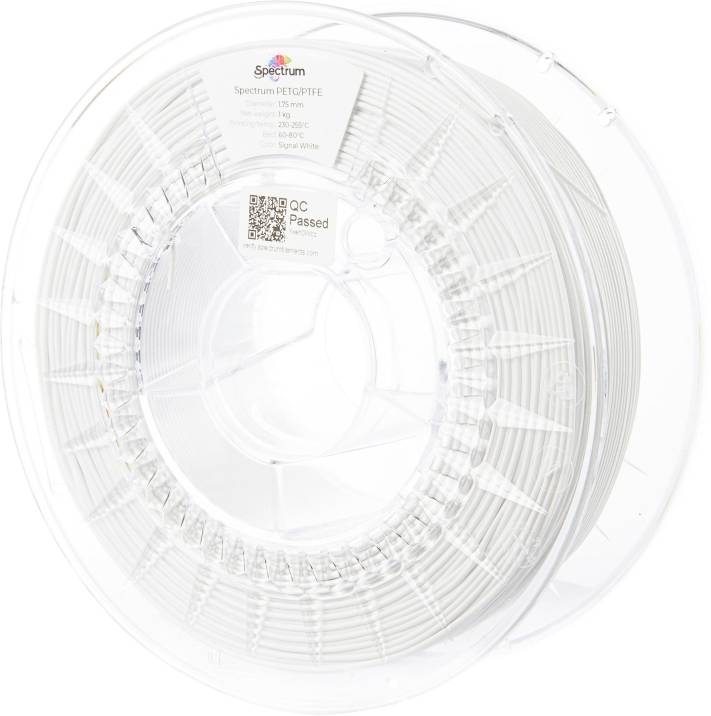 Spectrum Filaments 80743 PET-G/PTFE Filament PETG/PTFE Chemisch bestendig 1.75 mm 1000 g Signal White, Signaalwit (RAL 9