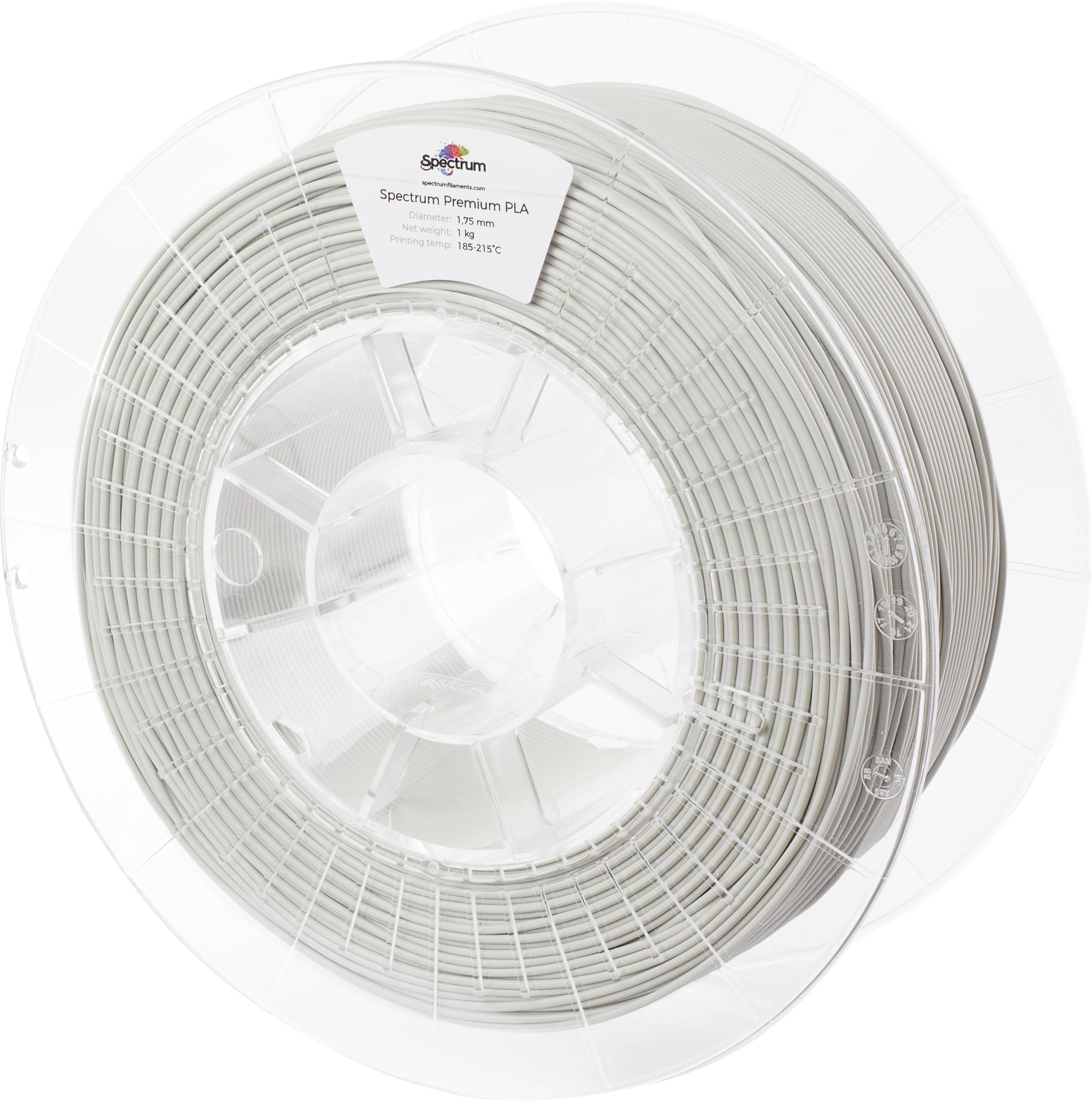 Spectrum Filaments 80115 PLA Premium Filament PLA kunststof Geurarm 1.75 mm 1000 g Lichtgrijs, Grijs 1 stuk(s)