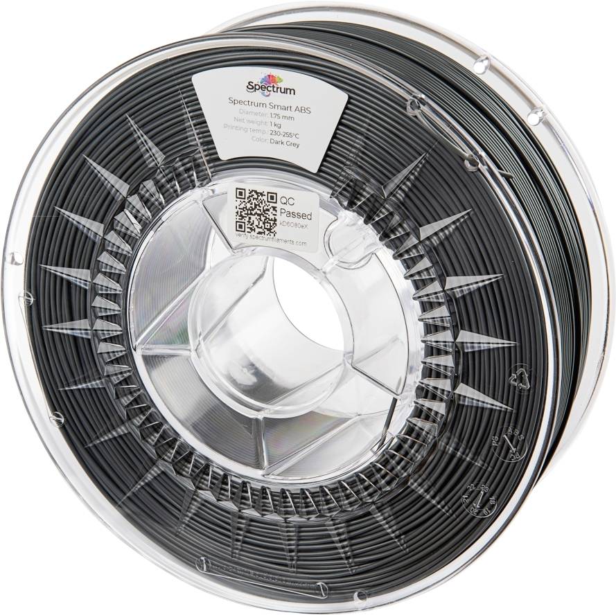 Spectrum Filaments 80096 smart ABS Filament ABS kunststof Slagvast 1.75 mm 1000 g Dark grey, Donkergrijs, Grijs 1 stuk(s