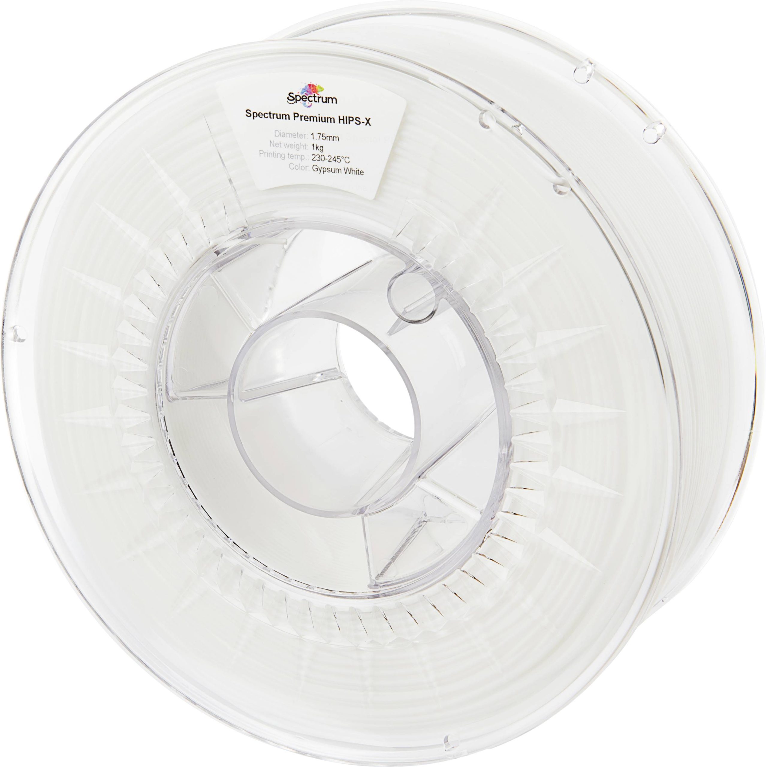 Spectrum Filaments 80075 HIPS-X GYPSUM WHITE Filament HIPS, Supportmateriaal Slagvast, Mat, Makkelijk te schuren 1.75 mm