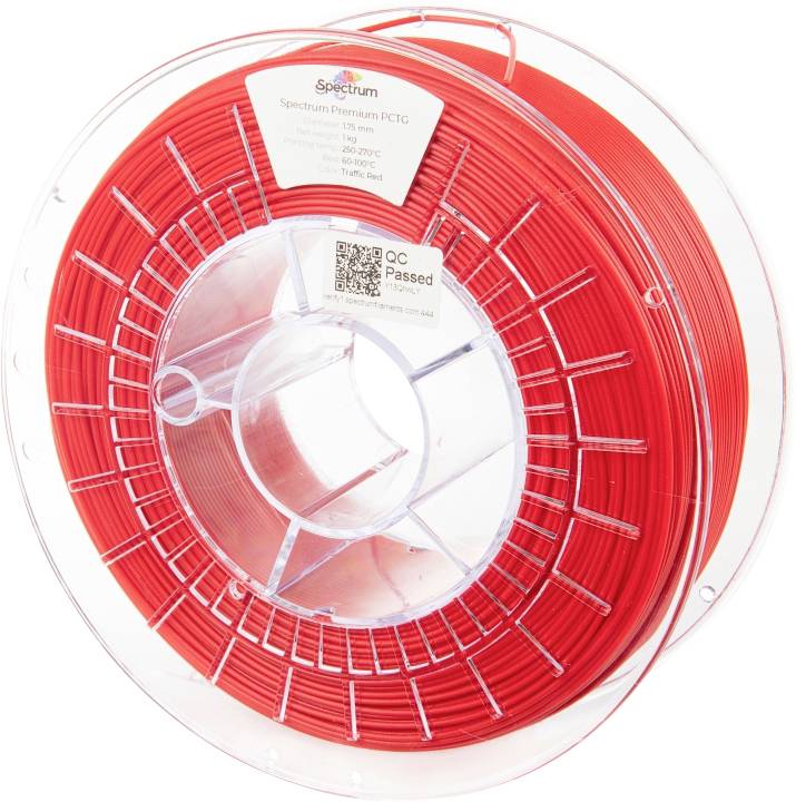 Spectrum Filaments 80657 Premium PCTG Filament PCTG Chemisch bestendig, Geurarm 1.75 mm 1000 g Traffic Red, Rood 1 stuk(