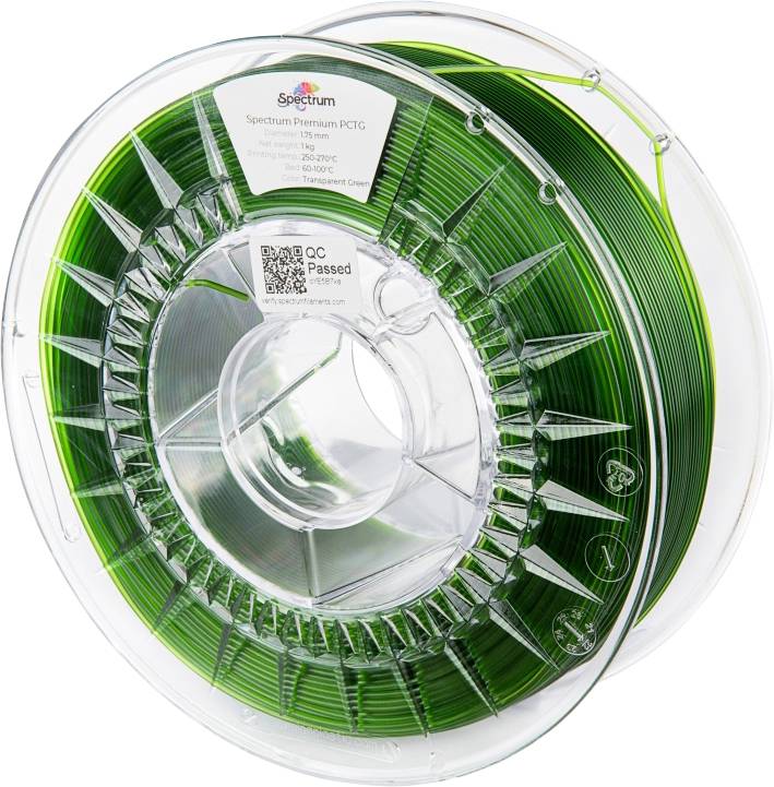 Spectrum Filaments 80735 Premium PCTG Filament PCTG Chemisch bestendig, Geurarm 1.75 mm 1000 g Transparent Green, Groen