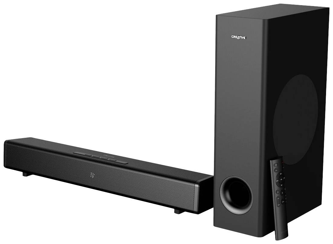 Creative Stage 360, 2.1 2.1 PC-luidsprekers Bluetooth, Kabelgebonden, Digitaal 240 W Zwart