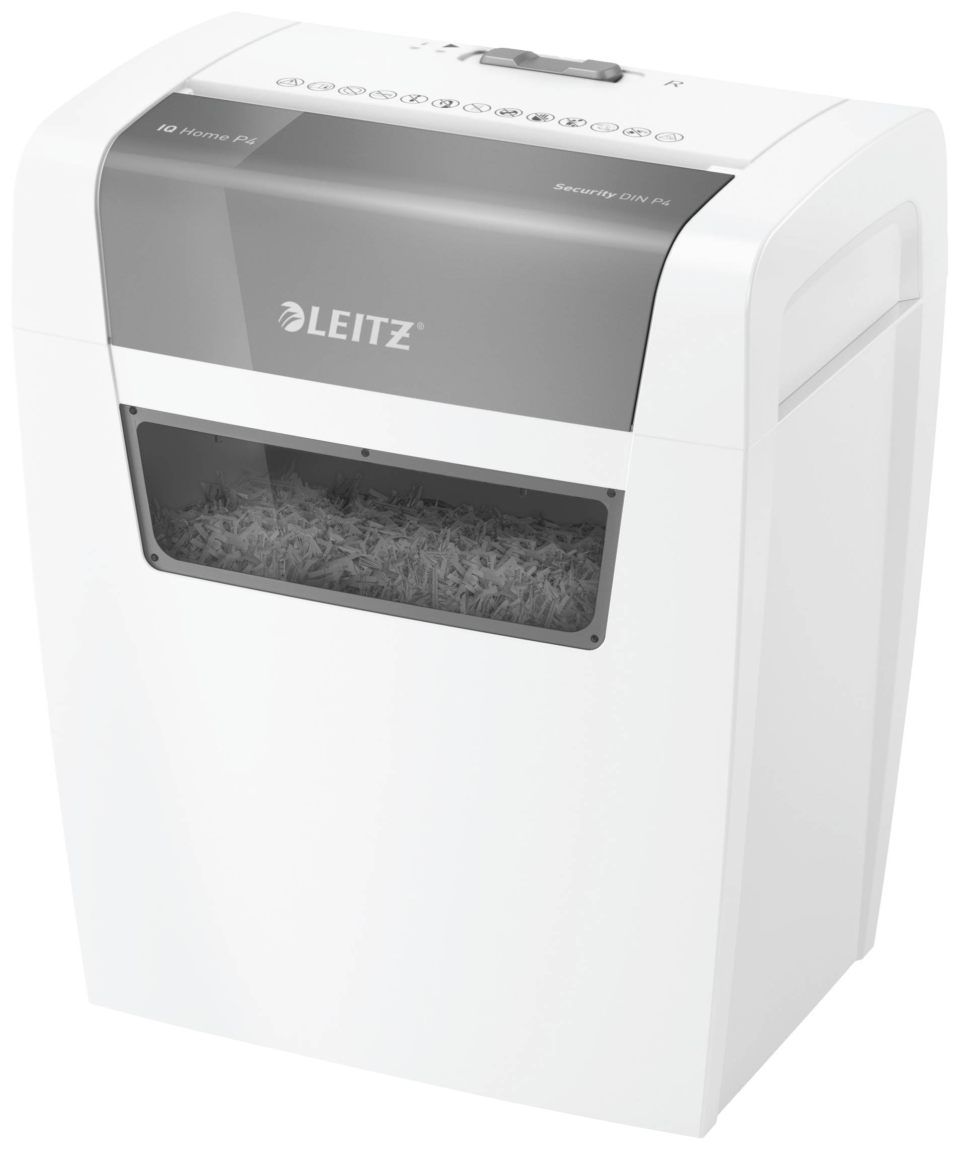 Leitz IQ Home P4 Papierversnipperaar 6 vellen Cross cut 4 x 28 mm P-4 15 l Ook geschikt voor Paperclips, Nietjes