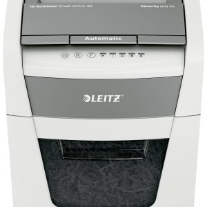Leitz IQ Autofeed Small Office 50 P4 Papierversnipperaar 6 vellen Cross cut 4 x 28 mm P-4 20 l Ook geschikt voor Papercl Leitz IQ Autofeed Small Office 50 P4 Papierversnipperaar 6 vellen Cross cut 4 x 28 mm P-4 20 l Ook geschikt voor Papercl