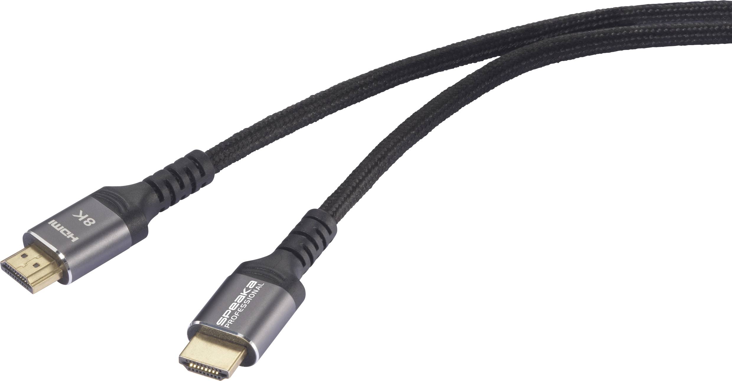 SpeaKa Professional SP-13125628 HDMI-kabel HDMI Aansluitkabel HDMI-A-stekker, HDMI-A-stekker 1.5 m Zwart 8K UHD
