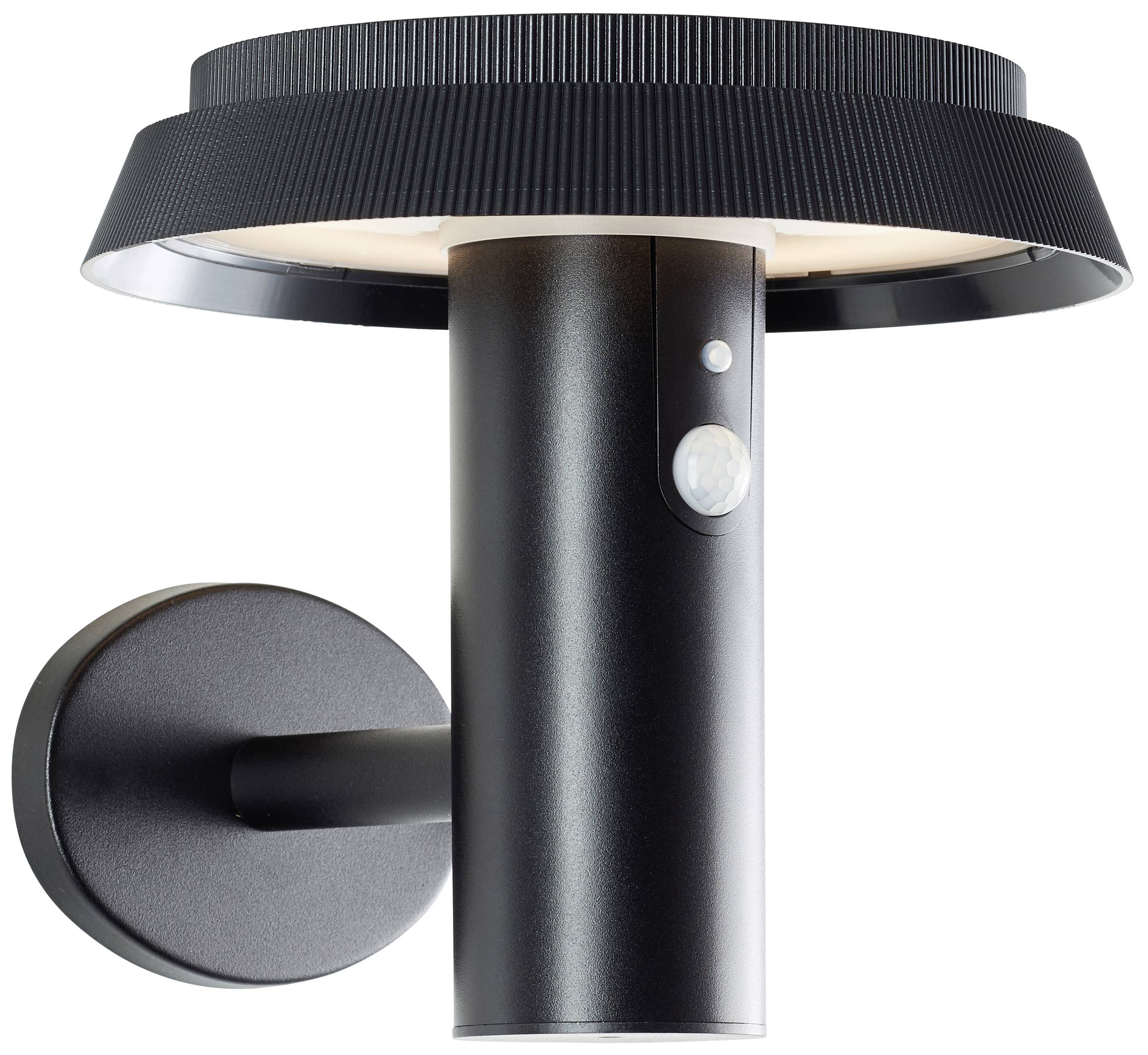 Brilliant Alvero G40430/06 Wandlamp op zonne-energie met bewegingsmelder LED 4 W Zwart