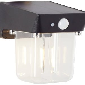 Brilliant Parson G40435/06 Wandlamp op zonne-energie met bewegingsmelder LED 2 W Zwart Brilliant Parson G40435/06 Wandlamp op zonne-energie met bewegingsmelder LED 2 W Zwart