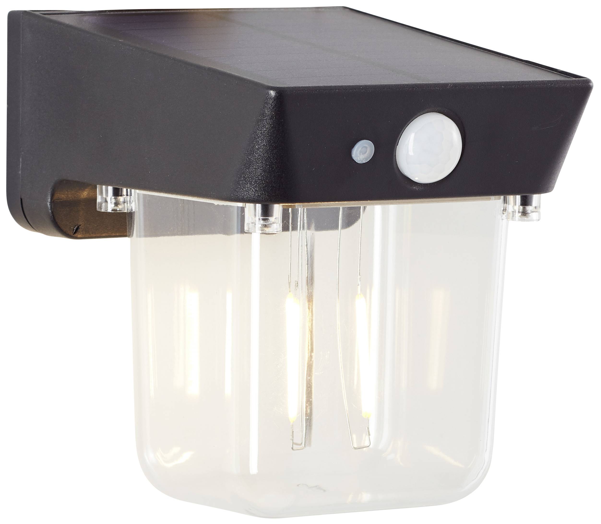 Brilliant Parson G40435/06 Wandlamp op zonne-energie met bewegingsmelder LED 2 W Zwart