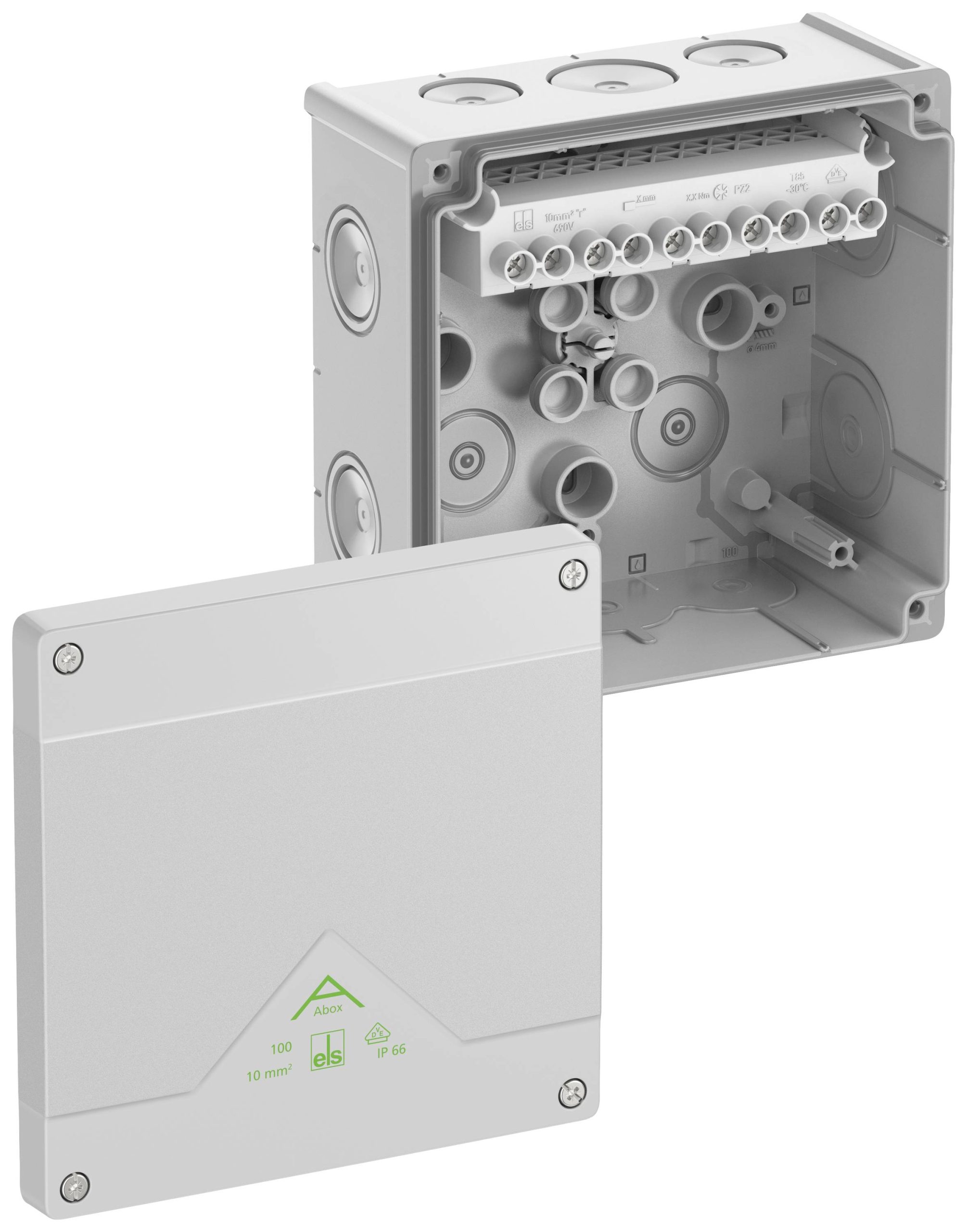 Spelsberg Abox 100-10² Aftakkast (l x b x h) 152 x 152 x 80 mm Grijs IP66 1 stuk(s)