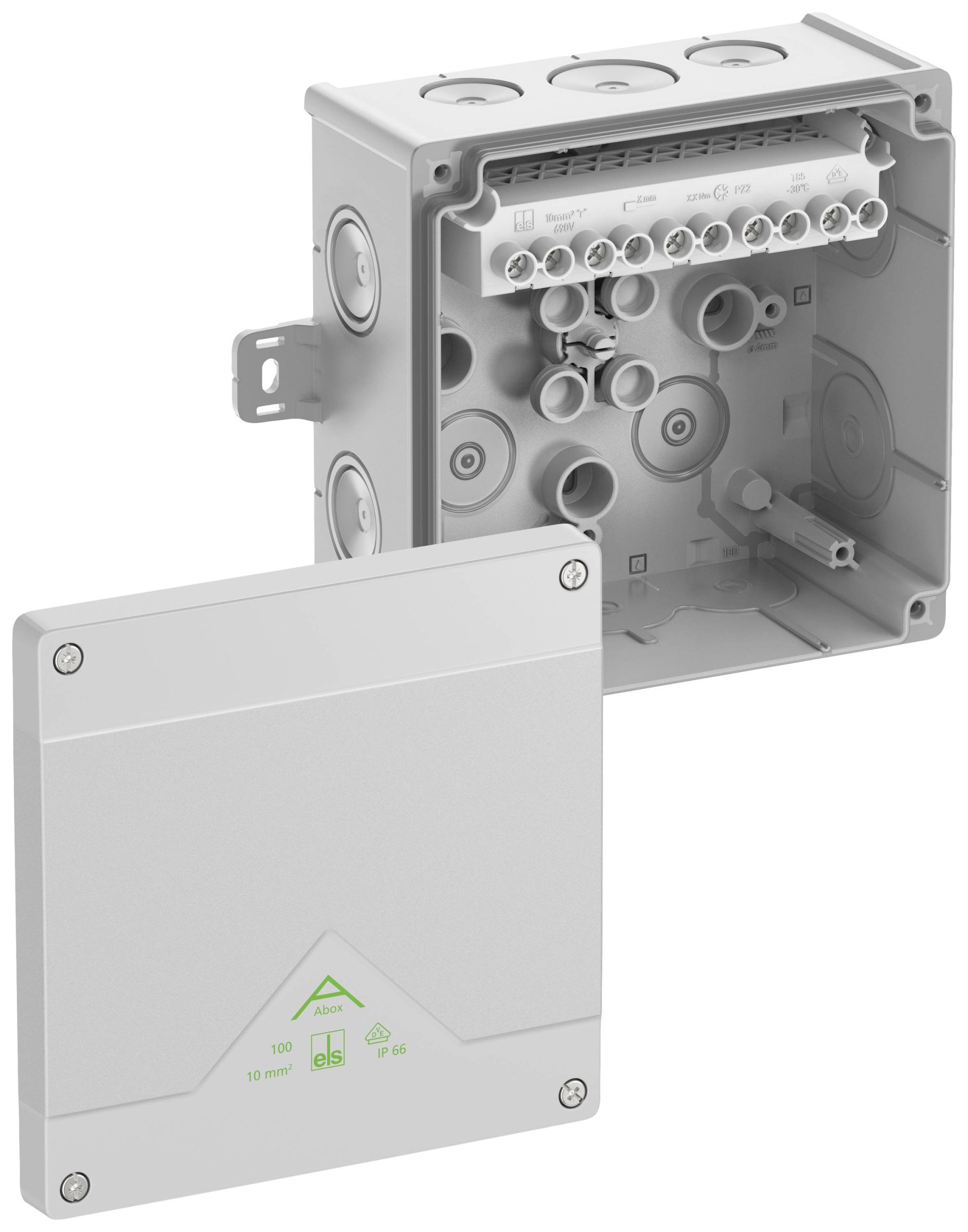 Spelsberg Abox 100 AB-10² Aftakkast (l x b x h) 152 x 152 x 80 mm Grijs IP66 1 stuk(s)