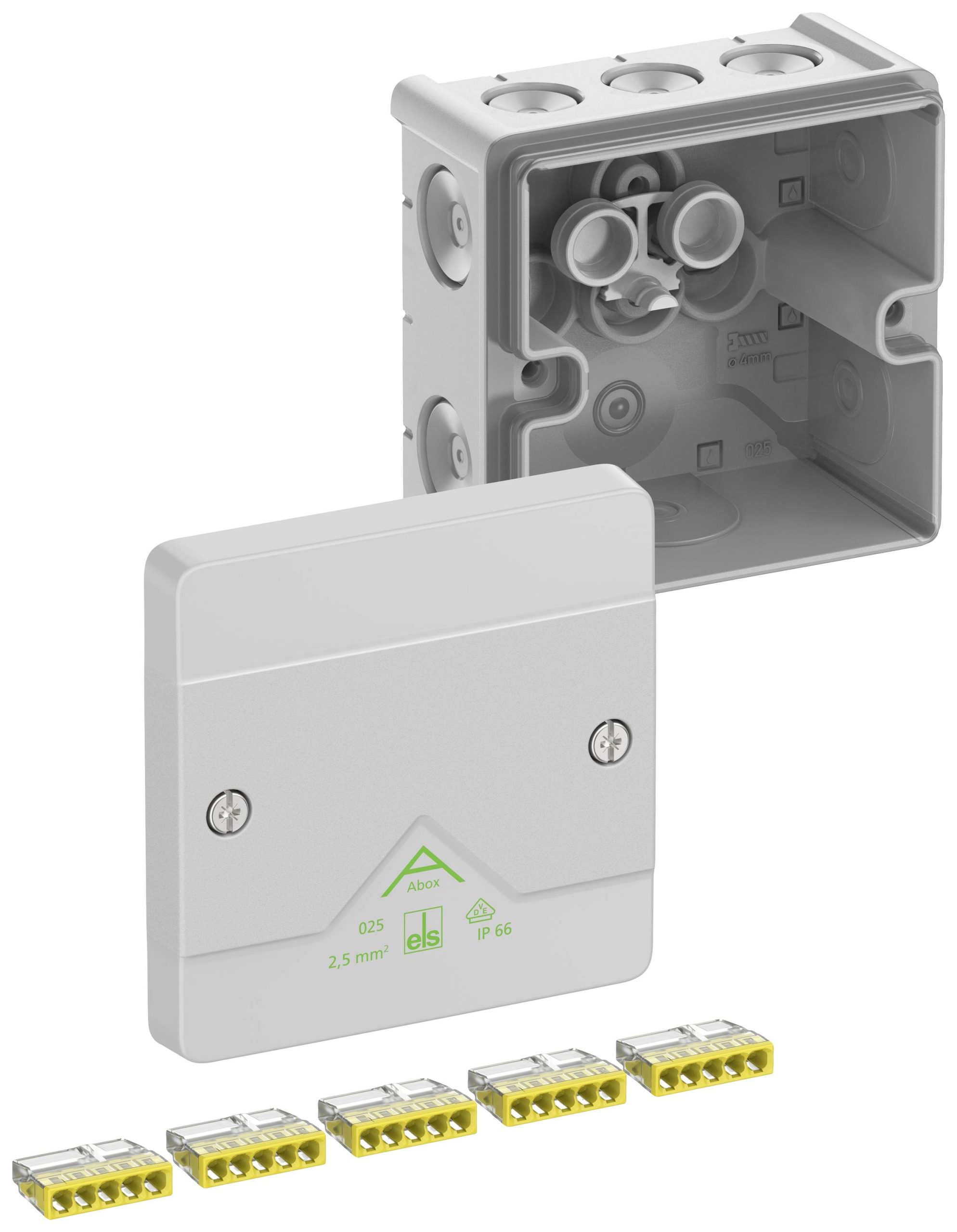 Spelsberg Abox 025-2,5² Aftakkast (l x b x h) 87 x 87 x 52 mm Grijs IP66 1 stuk(s)