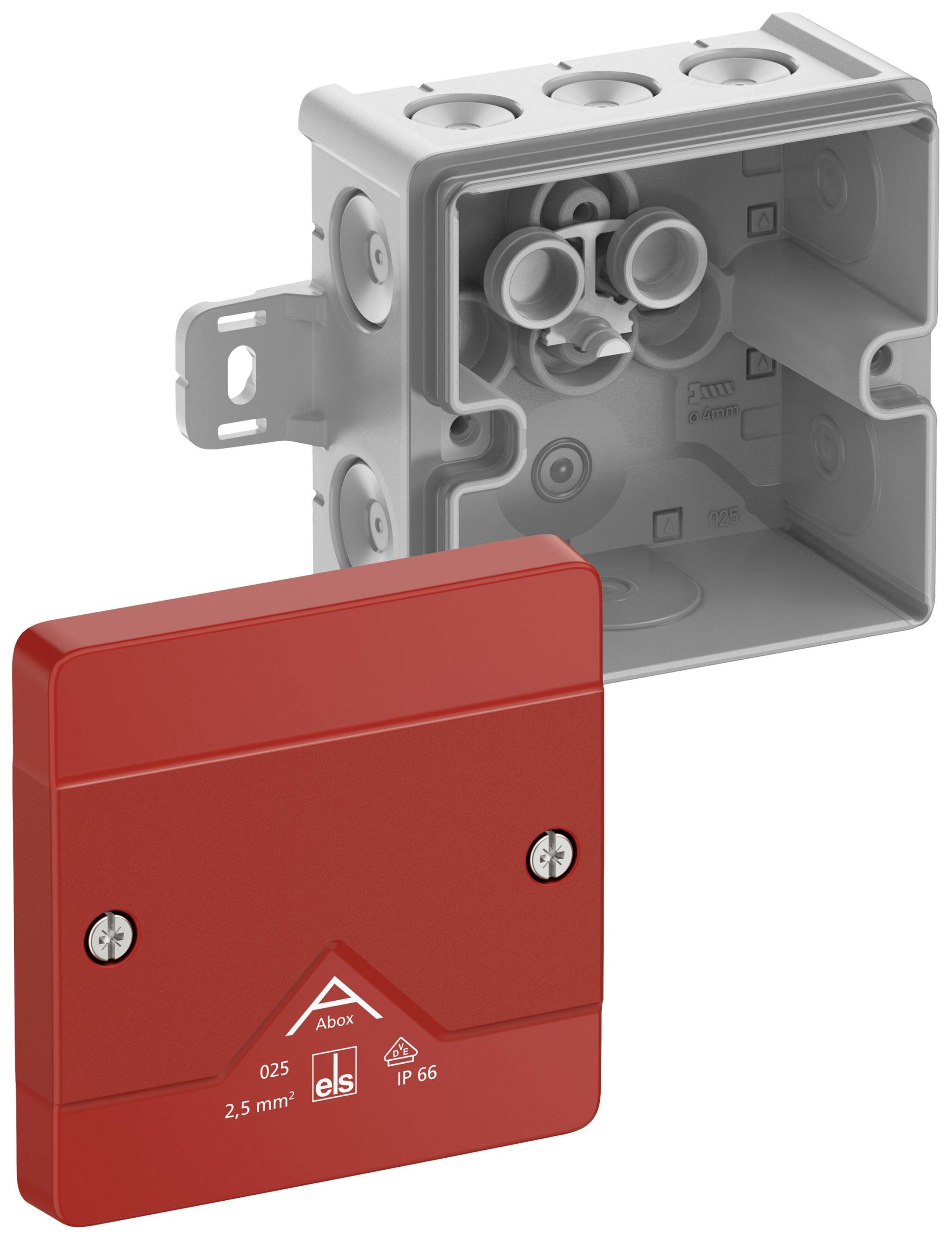 Spelsberg Abox 025 AB-L/SB Aftakkast (l x b x h) 87 x 87 x 52 mm Grijs, Rood IP66 1 stuk(s)