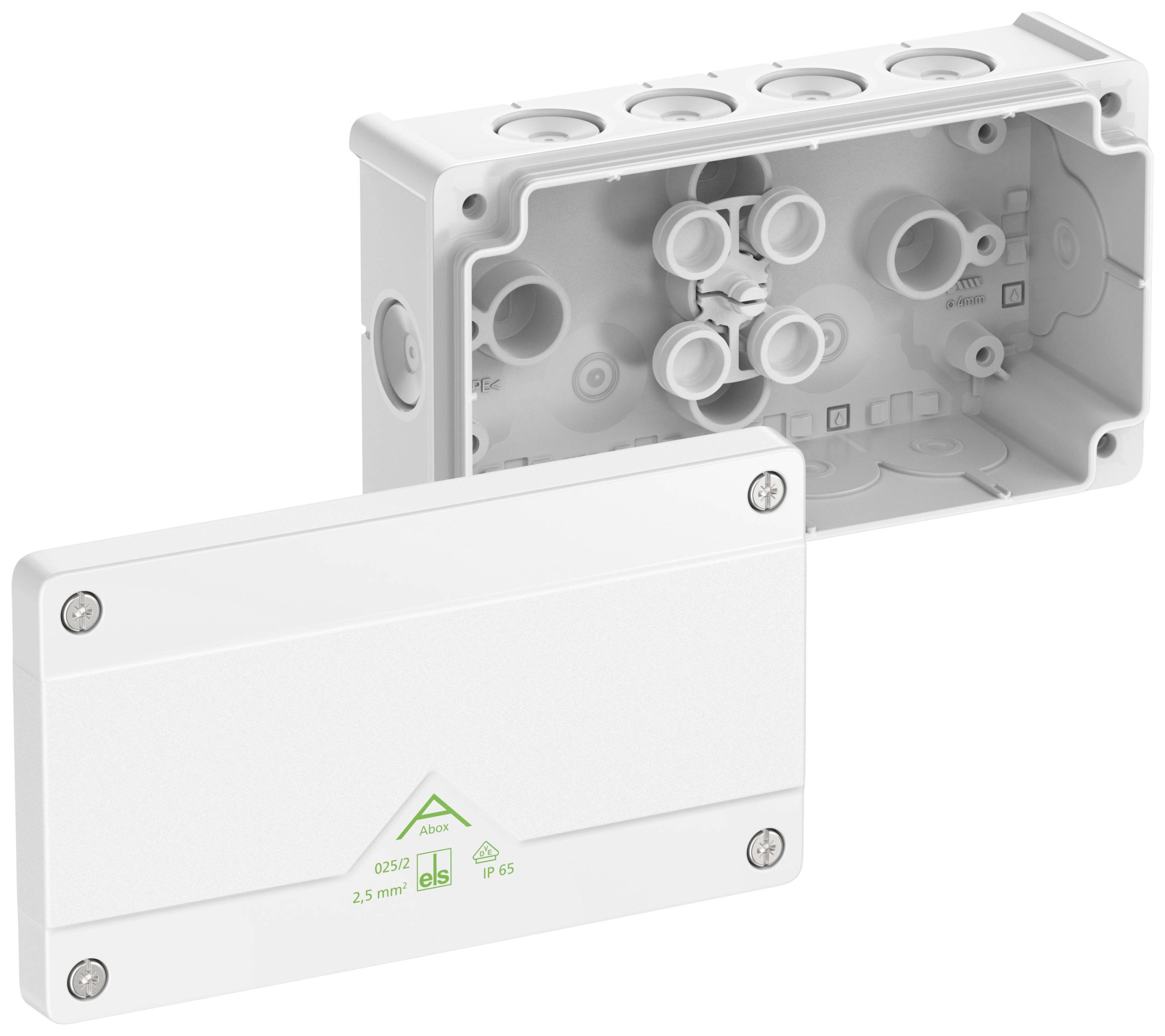 Spelsberg Abox 025/2-L/w Aftakkast (l x b x h) 87 x 152 x 52 mm Wit IP66 1 stuk(s)