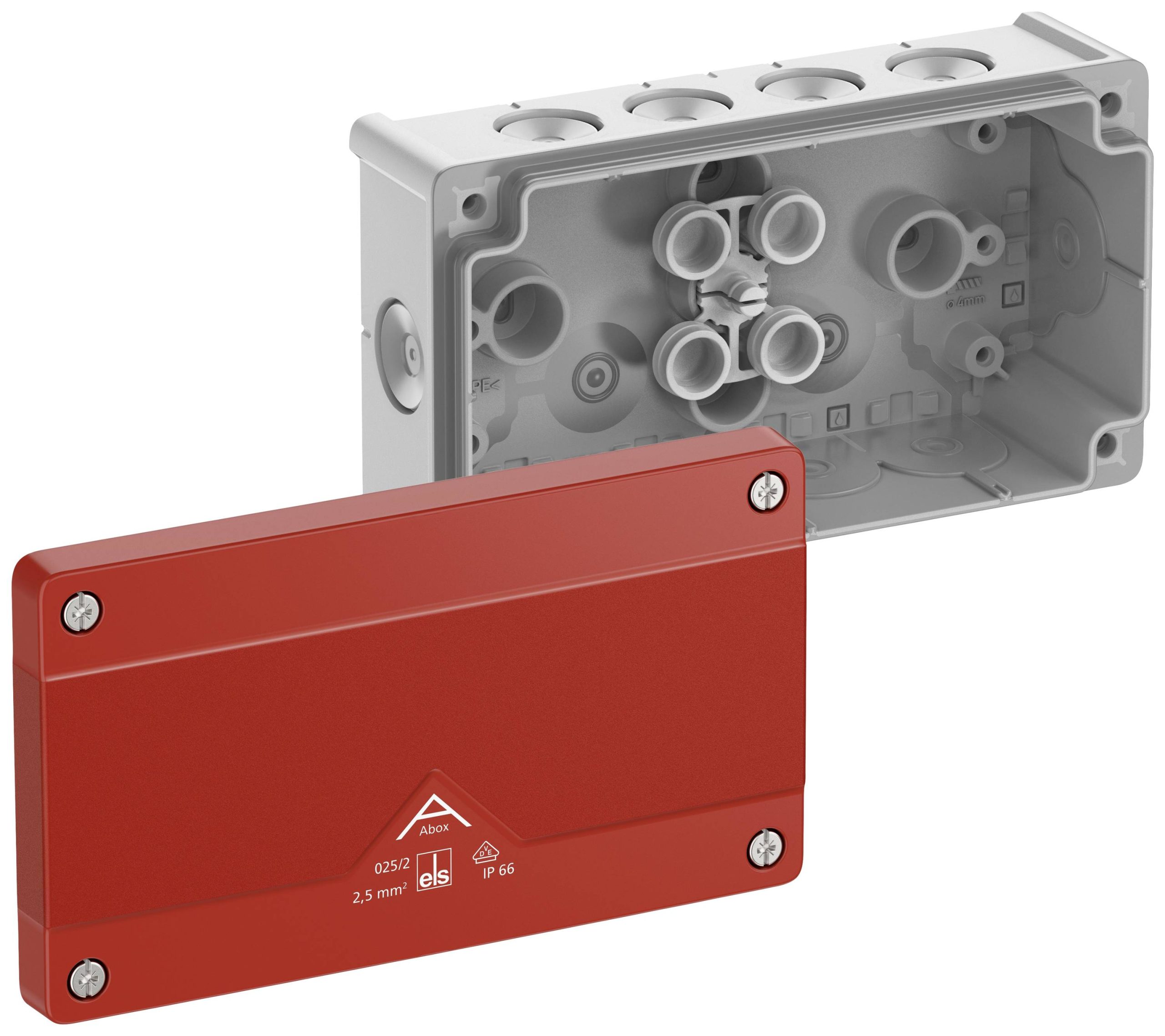 Spelsberg Abox 025/2-L/SB Aftakkast (l x b x h) 87 x 152 x 52 mm Grijs, Rood IP66 1 stuk(s)