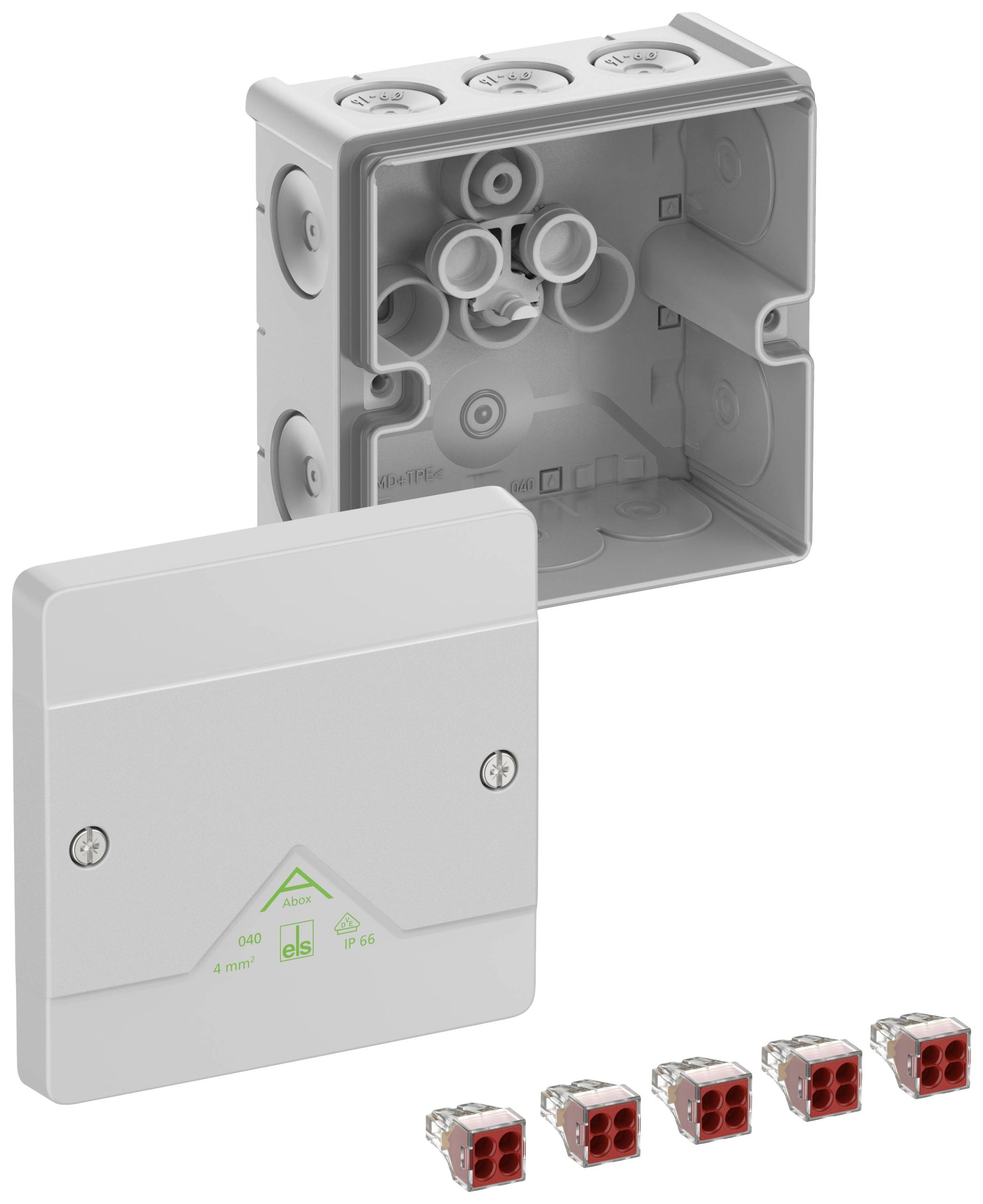 Spelsberg Abox 040-4² Aftakkast (l x b x h) 102 x 102 x 57 mm Grijs IP66 1 stuk(s)