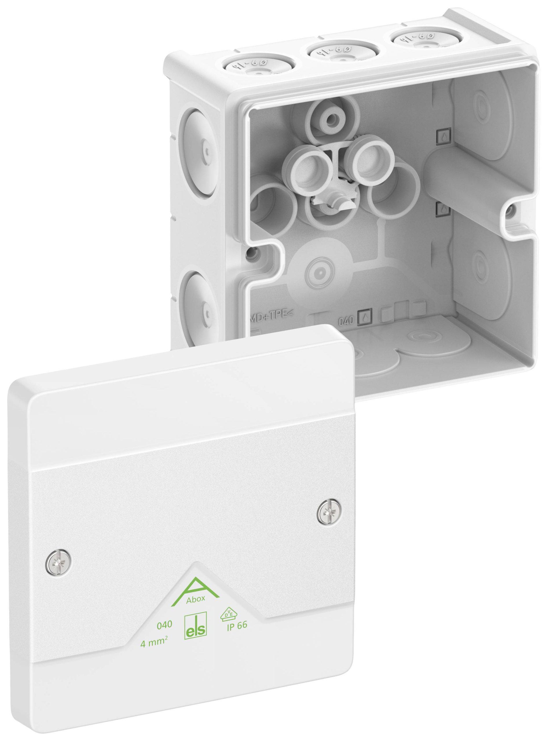 Spelsberg Abox 040-L/w Aftakkast (l x b x h) 102 x 102 x 57 mm Wit IP66 1 stuk(s)