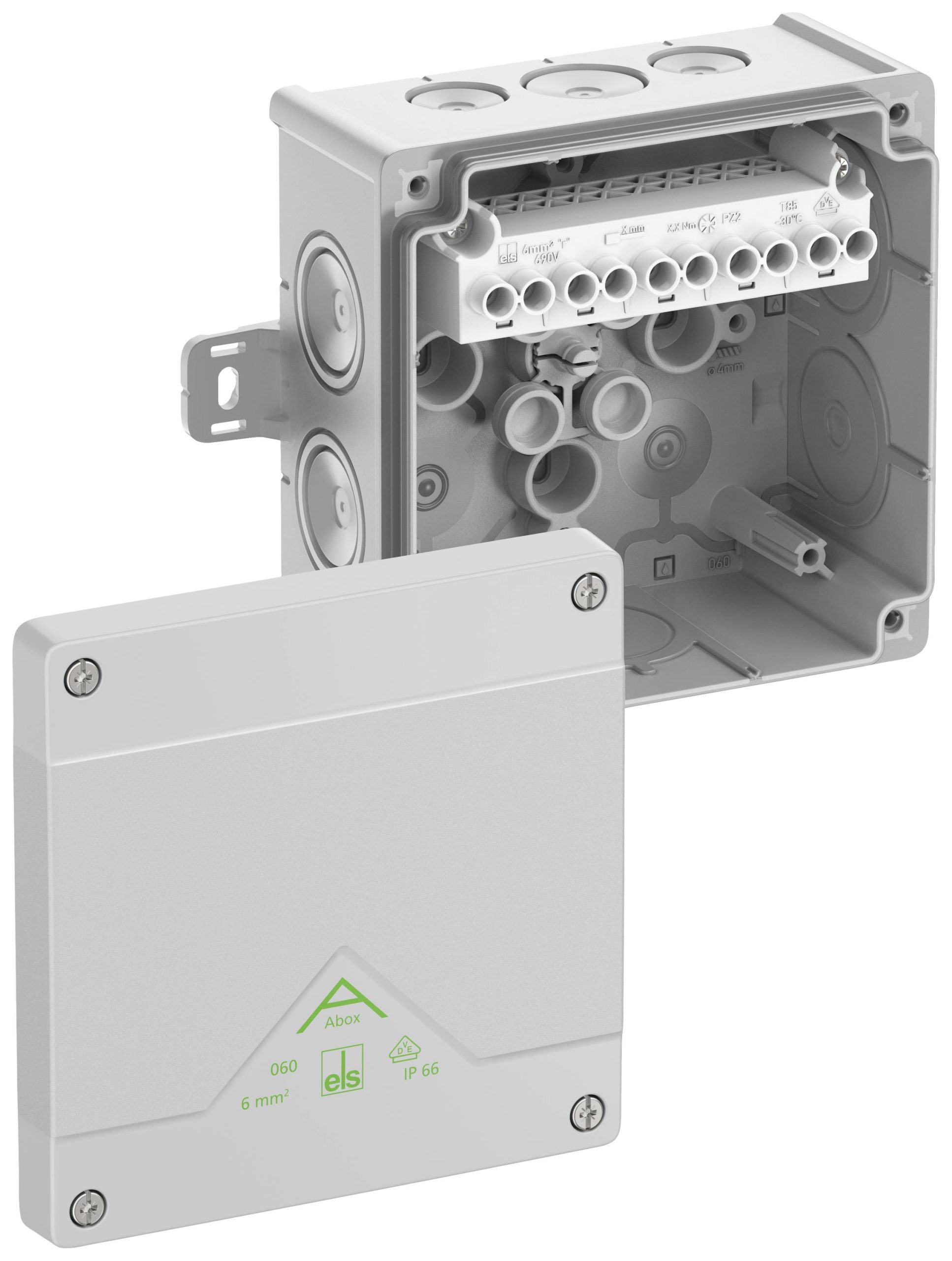 Spelsberg Abox 060 AB-6² Aftakkast (l x b x h) 127 x 127 x 70 mm Grijs IP66 1 stuk(s)