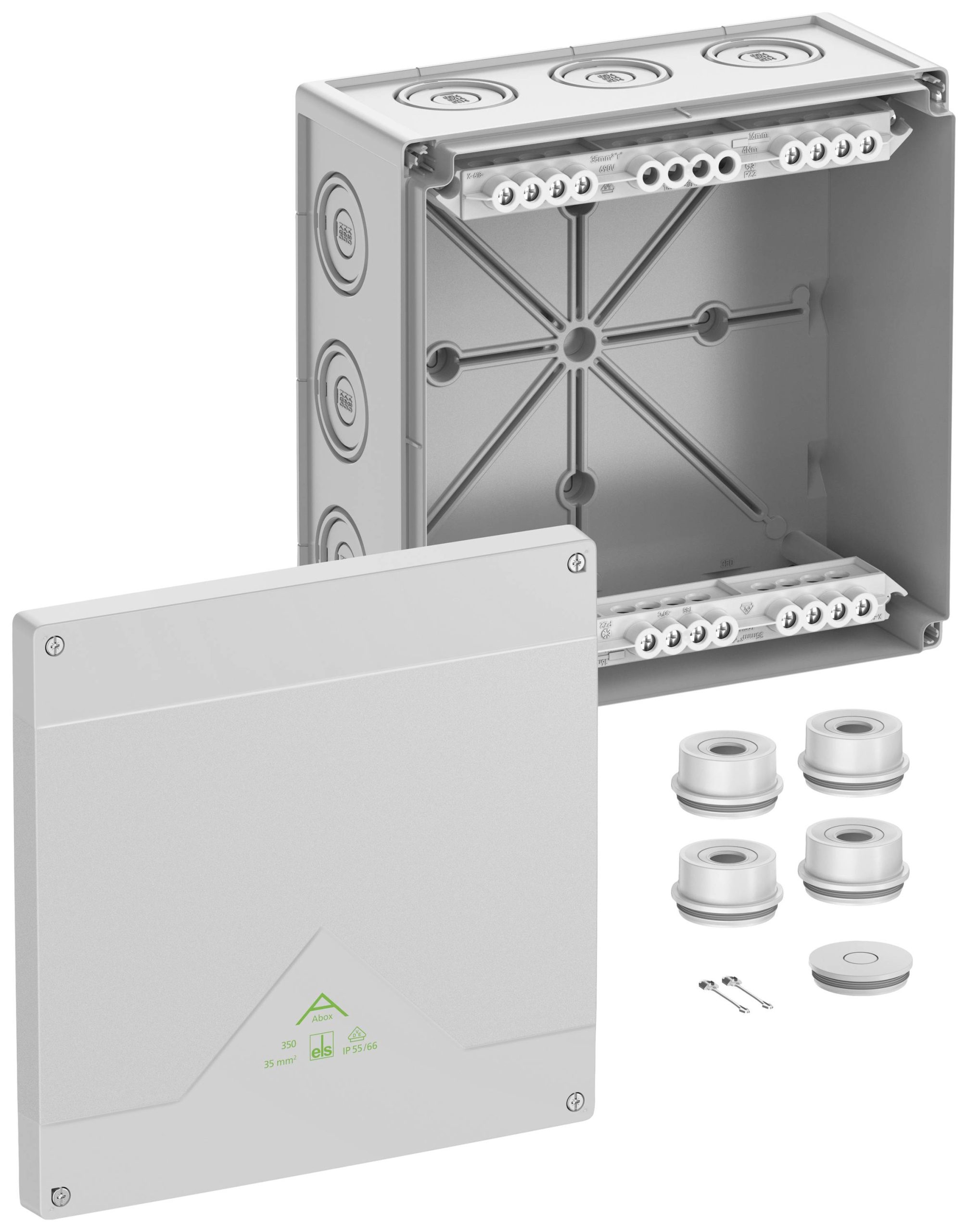 Spelsberg Abox 350-35² Aftakkast (l x b x h) 252 x 252 x 120 mm Grijs IP55, IP66 1 stuk(s)