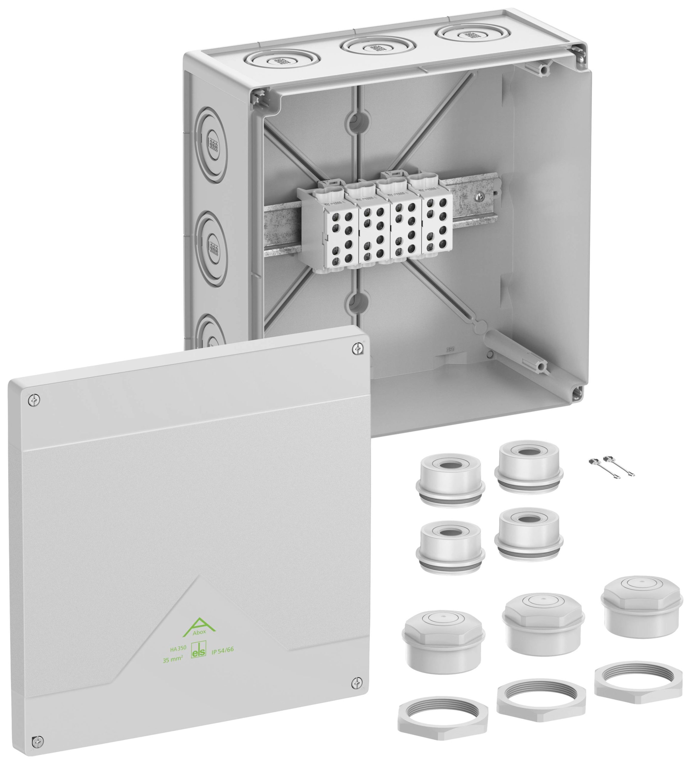 Spelsberg Abox HA 350 Aftakkast (l x b x h) 252 x 252 x 120 mm Grijs IP54, IP66 1 stuk(s)