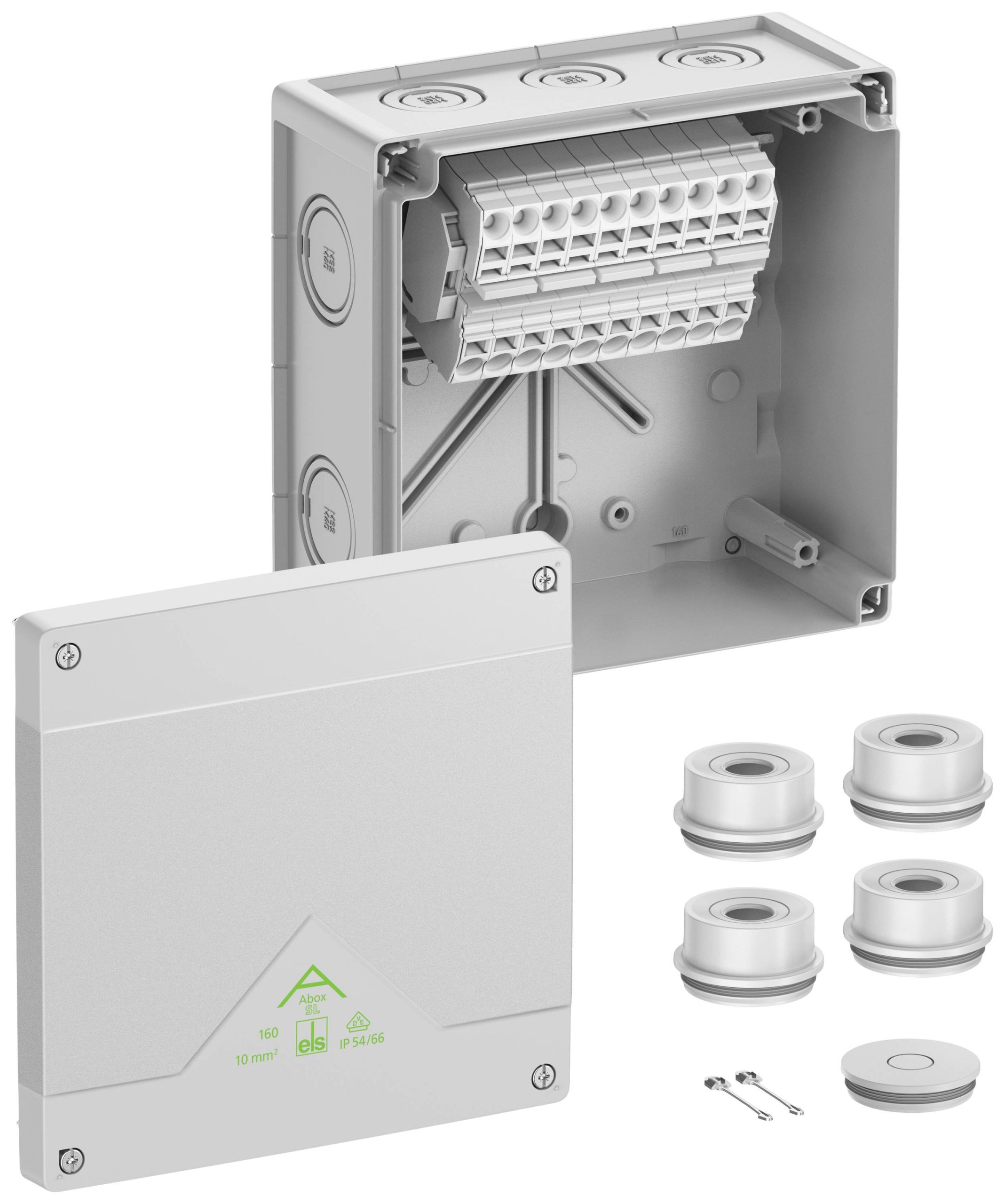 Spelsberg Abox SL-10² Aftakkast (l x b x h) 182 x 182 x 90 mm Grijs IP55, IP66 1 stuk(s)