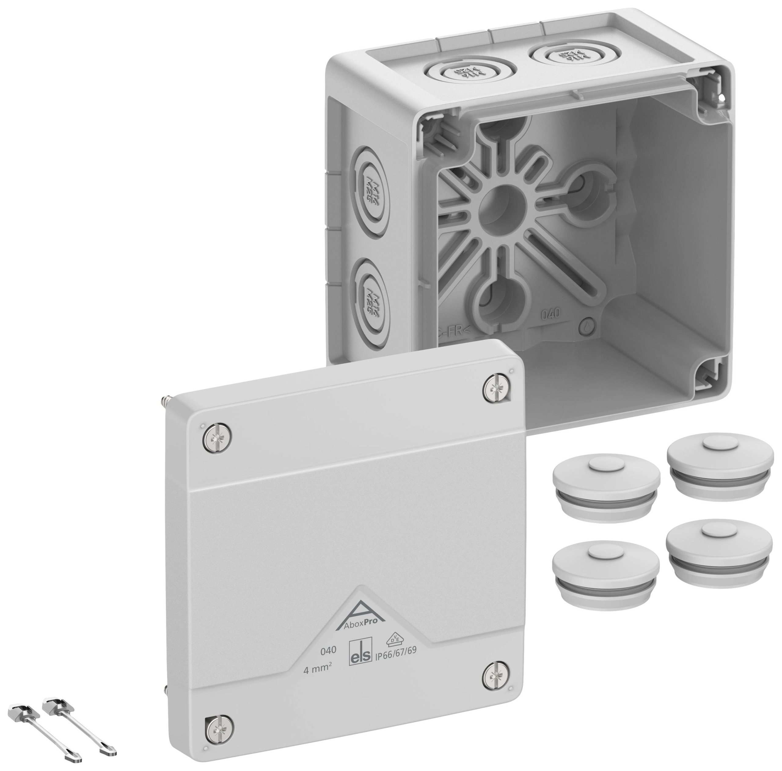 Spelsberg Abox Pro 040-L Aftakkast (l x b x h) 102 x 102 x 70 mm Grijs IP66, IP67, IP69 1 stuk(s)