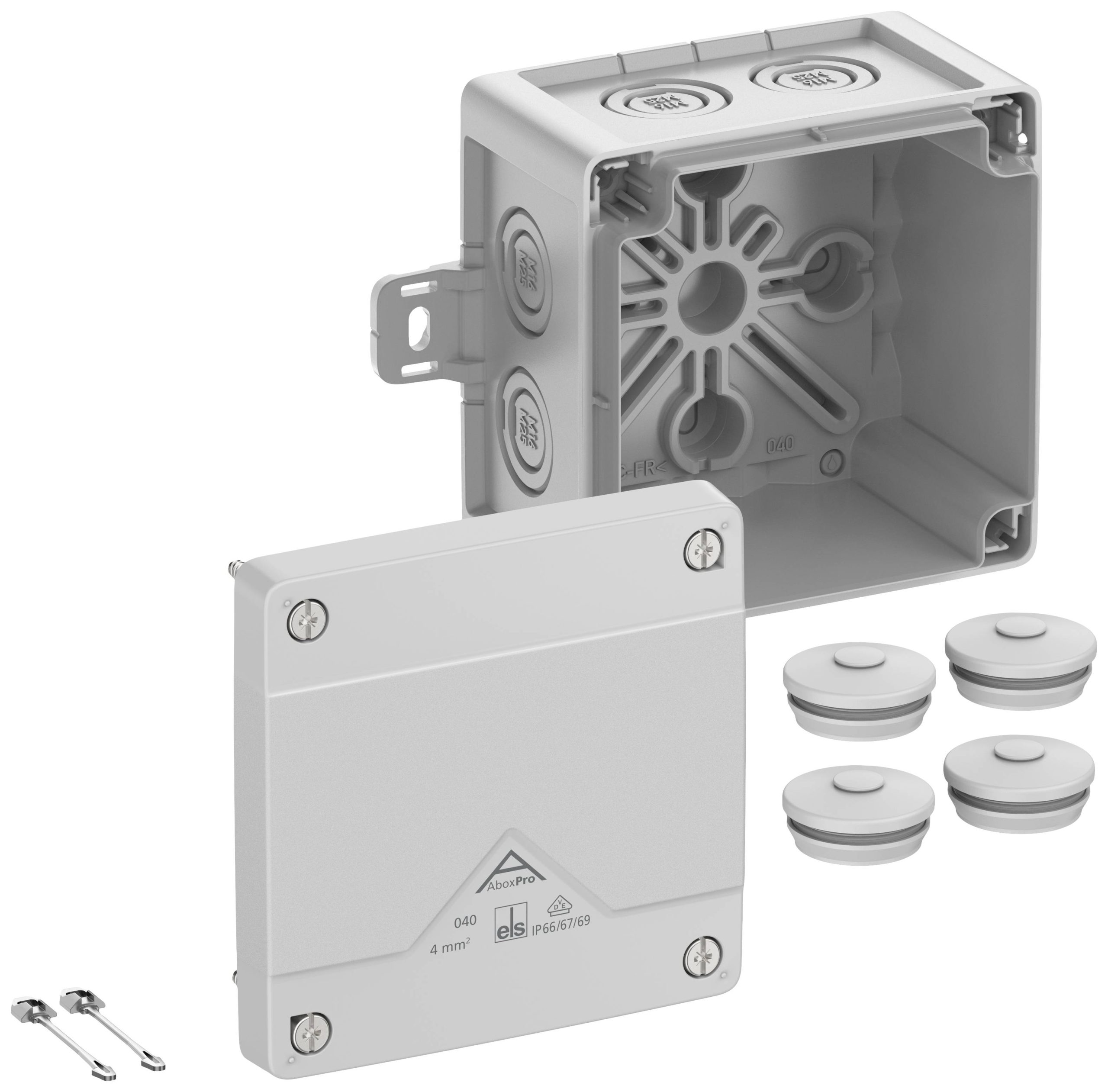 Spelsberg Abox Pro 040 AB-L Aftakkast (l x b x h) 102 x 102 x 70 mm Grijs IP66, IP67, IP69 1 stuk(s)