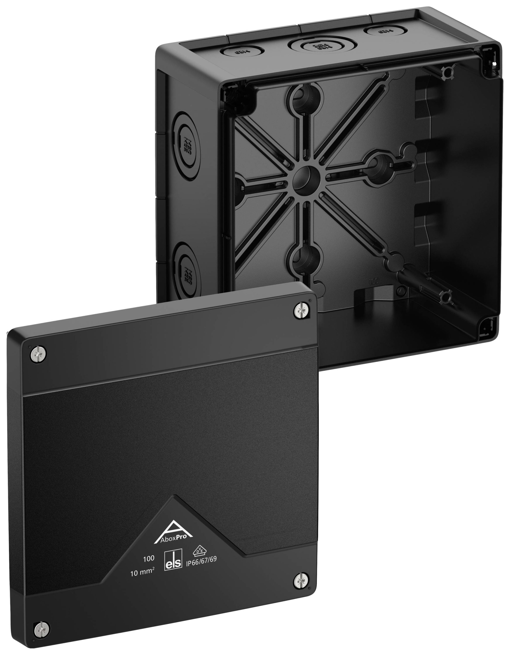 Spelsberg Abox Pro 100-L/sw Aftakkast (l x b x h) 152 x 152 x 85 mm Zwart IP66, IP67, IP69 1 stuk(s)