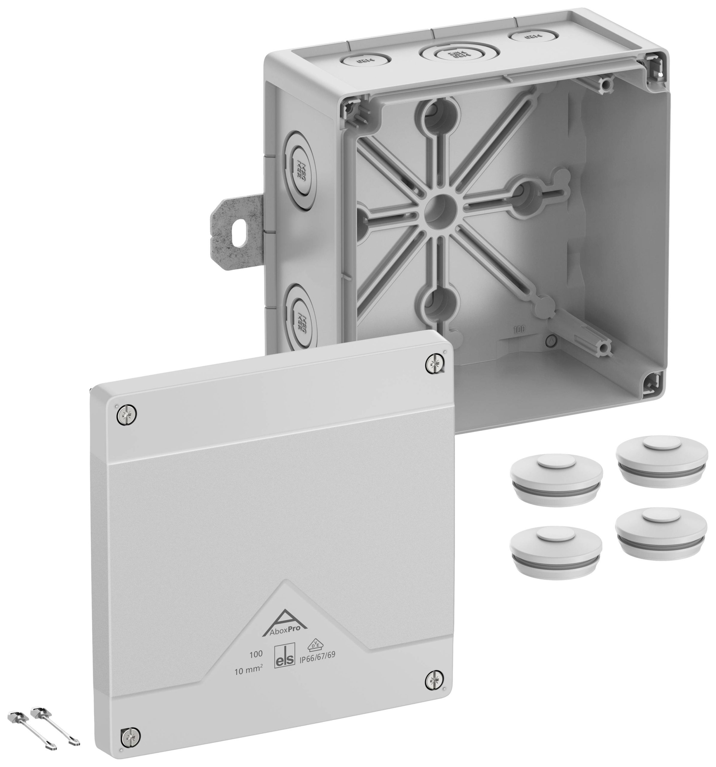 Spelsberg Abox Pro 100 AB-L Aftakkast (l x b x h) 152 x 152 x 85 mm Grijs IP66, IP67, IP69 1 stuk(s)