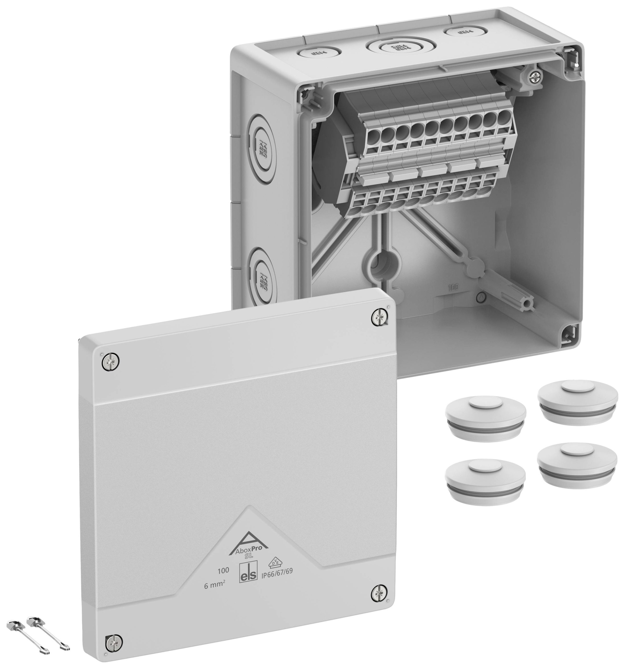Spelsberg Abox Pro SL-6² Aftakkast (l x b x h) 152 x 152 x 85 mm Grijs IP66, IP67, IP69 1 stuk(s)