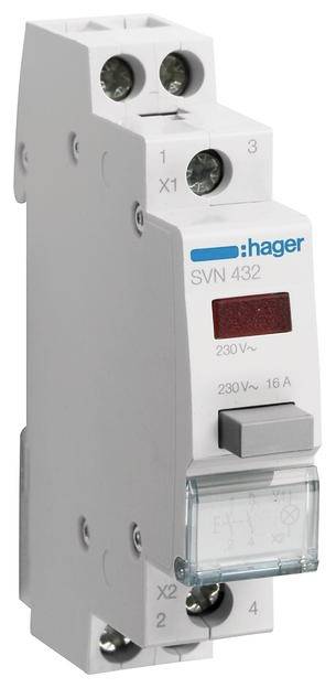 Toets Rood 16 A 230 V Hager SVN432