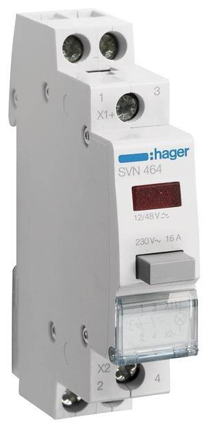 Pressure switch Rood 16 A 12 V/AC Hager SVN464