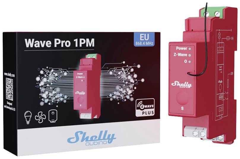 Shelly Shelly Qubino Wave PRO 1PM DIN-railrelais Z-Wave