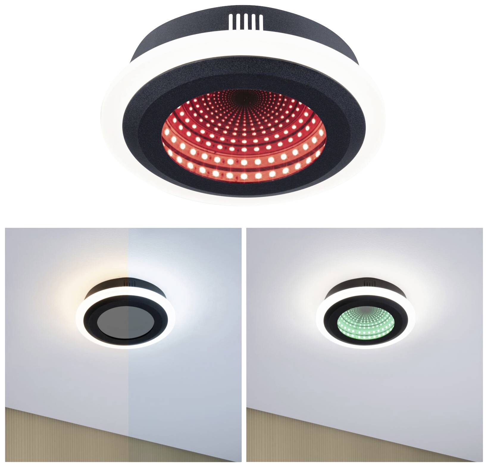 Paulmann 71037 Spaceglow LED-plafondlamp LED 14 W Zwart (mat)