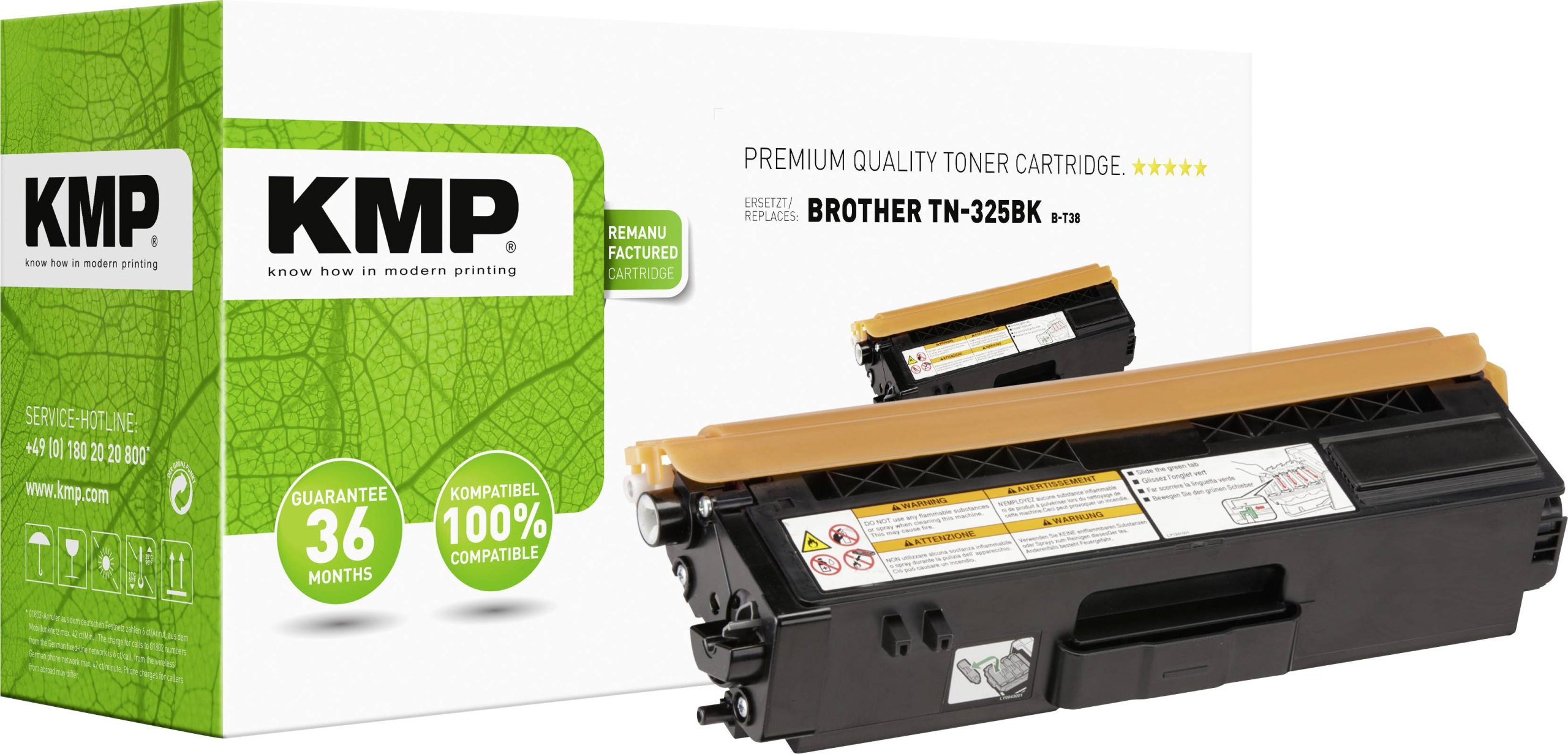 KMP Compatibel Tonercassette B-T38 vervangt Brother TN-325BK, TN325BK Zwart